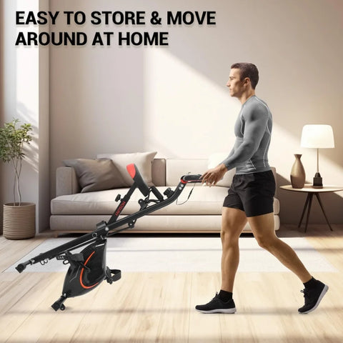 Folding Exercise Bike,Stationary Bikes For Home With 10DB Super-Silent,Foldable Exercise Bike With Adjustable MagneticResistance