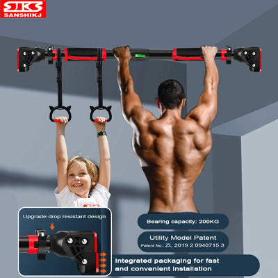 New Anti Drop Indoor Horizontal Bar Home No Punching Wall-mounted Pull Up Bar Corridor Fitness Horizontal Bar