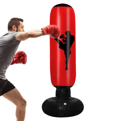 Adults Heavy Boxing Training Bag with Base Inflatable Punch Bag Standing Boxing Punching Bag for Indoor Outdoor Office