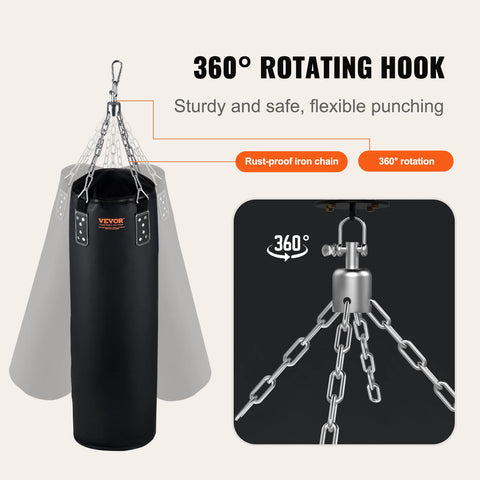 VEVOR Punching Bag for Adults Hanging Boxing Bag for MMA Karate Judo Muay Thai Kickboxing Boxing Home Gym Training (Unfilled)