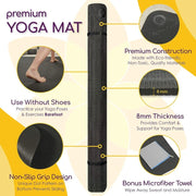 Large Yoga Mat 8'x6'x8mm Extra Thick, Durable, Eco-Friendly, Barefoot Exercise and Premium Fitness Home Gym Flooring Mat